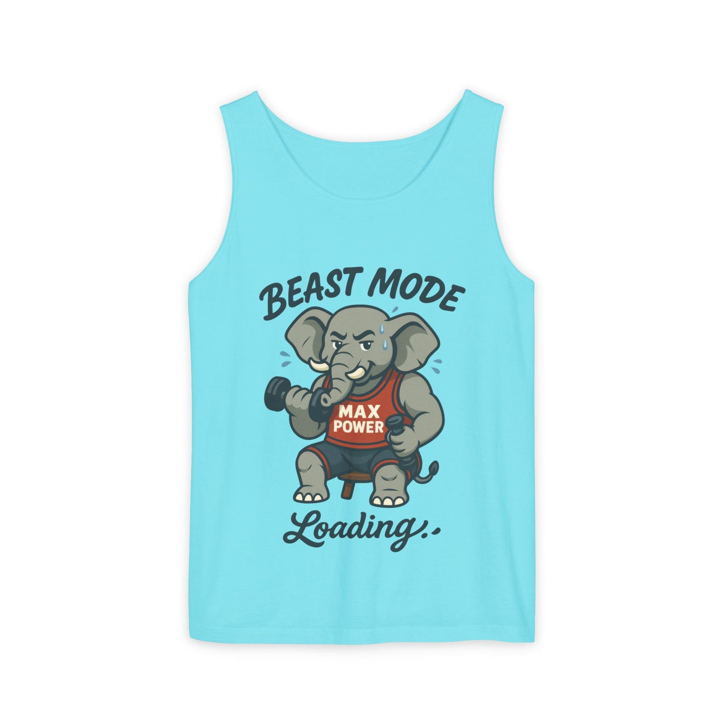 Beast Mode Elephant Gym Tank Top, Funny Workout Muscle Tank, Max Power Fitness Tank, Beast Mode Loading Mens Gym Top, Fitness Apparel