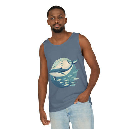 Ocean-Inspired Unisex Tank Top, Whale Design Shirt, Summer Casual Wear, Beach Vibes Gift, Eco-Friendly Fashion