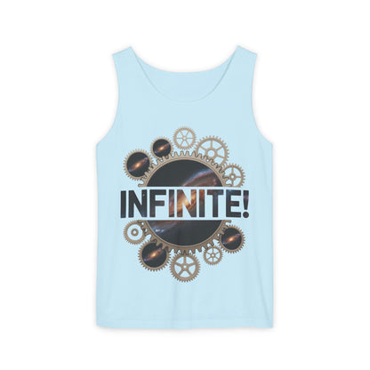 Men's INFINITE! Steampunk Space Gears T-Shirt, Cosmic Mechanical Design Tee for Sci-Fi & Engineering Lovers, Workout Shirt