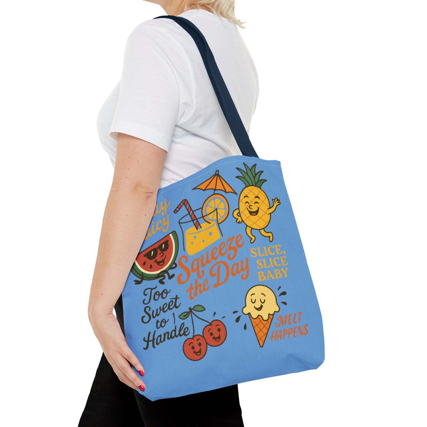 Juicy Summer Tote Bag, Fun Beach Carryall, Perfect for Grocery Shopping, Reusable Market Tote, Cute Gift for Fruit Lovers, Large Tote Bag