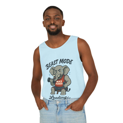 Beast Mode Elephant Gym Tank Top, Funny Workout Muscle Tank, Max Power Fitness Tank, Beast Mode Loading Mens Gym Top, Fitness Apparel