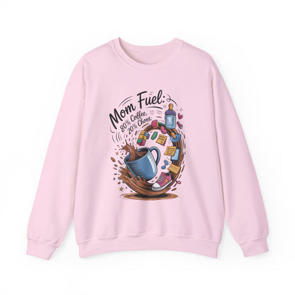Mom Fuel Unisex Crewneck Sweatshirt, Perfect for Coffee Lovers, Gifts for Moms, Cozy Casual Wear, Funny Graphic Sweatshirt, Mother's Day