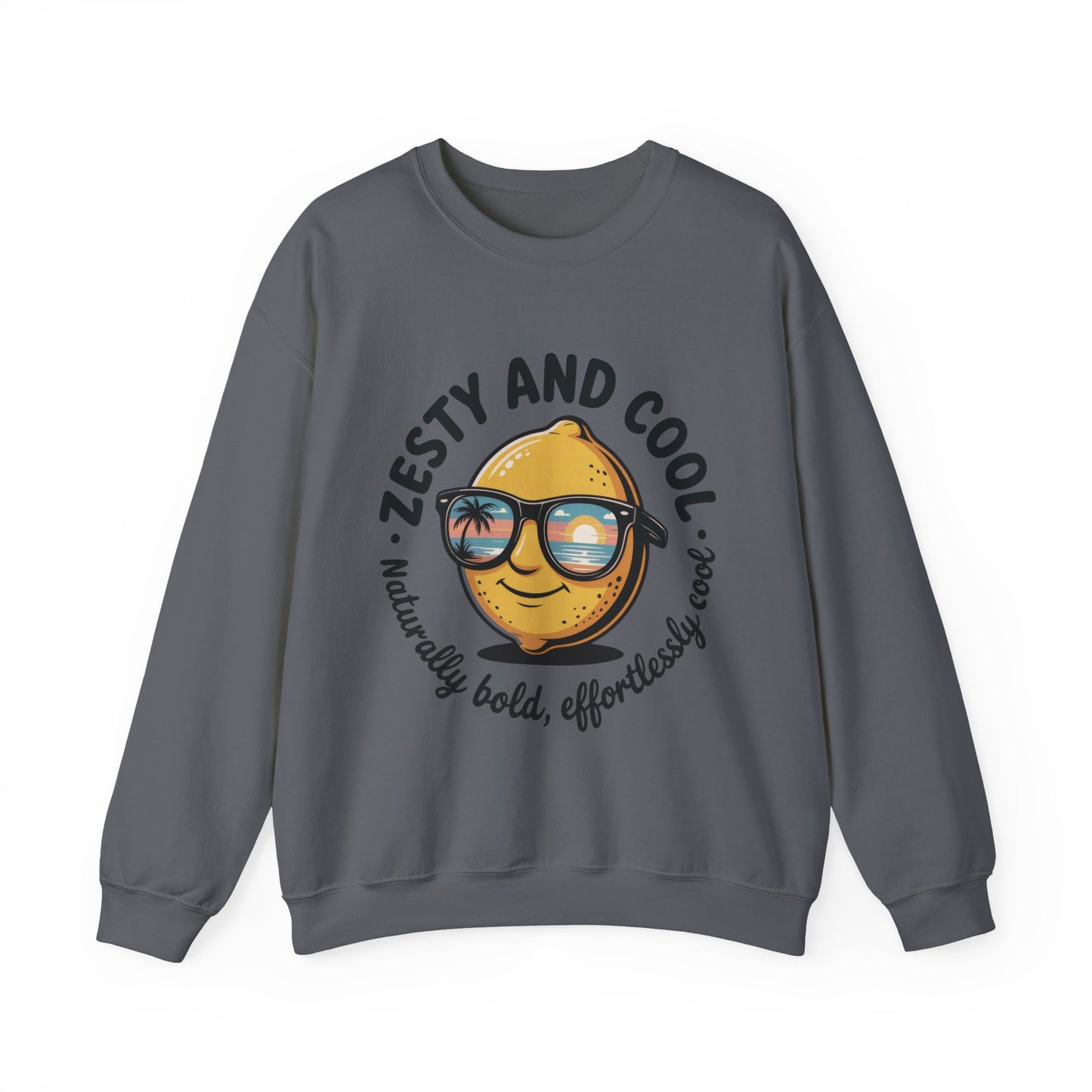 Zesty Lemon Mens Crewneck Sweatshirt - Fun Gift for Friends, Cool Casual Style, Summer Vibes, Mens Graphic Apparel, Perfect for Relaxing