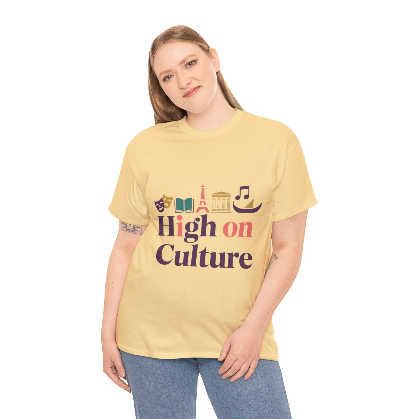 High on Culture Womens T-Shirt, Feminine Artistic Graphic Tee, Art Fashion