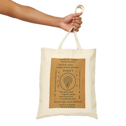 Sigil of Inner Purity Tote Bag, Energy Cleansing Symbol, Mystic Spiral Bag, Witchy Mind Spirit Alignment Charm, Spiritual Purification Tote