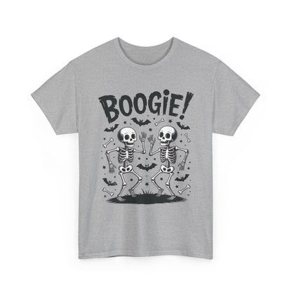 BOOGIE! Dancing Skeleton Halloween Mens's T-Shirt, Funny Spooky Graphic Tee for Men, Men'sHeavy Cotton Tee
