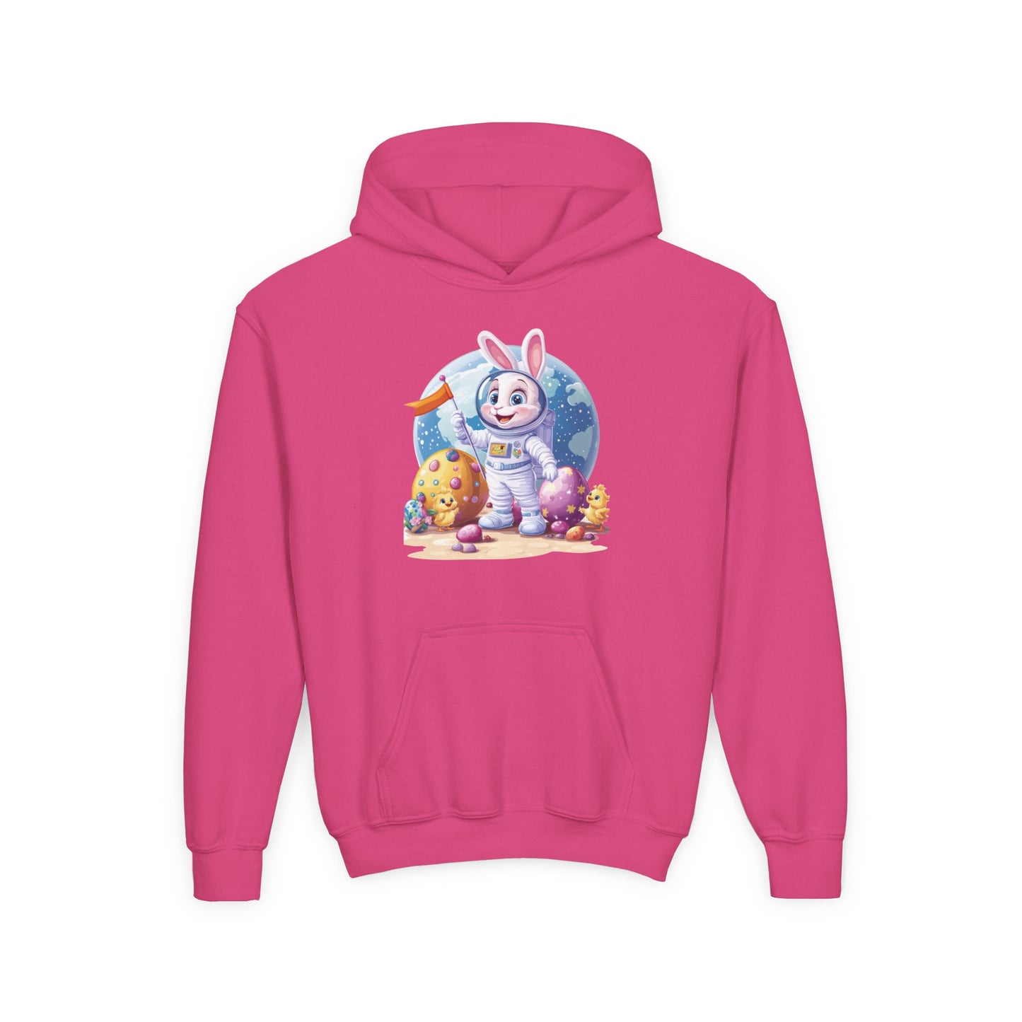 Astronaut Easter Bunny Kids Hoodie, Space Bunny Youth Sweatshirt, Cute Galaxy Easter Gift for Boys and Girls, Gift for Easter Space Lovers
