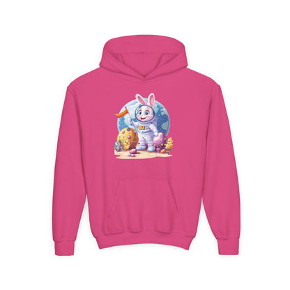Astronaut Easter Bunny Kids Hoodie, Space Bunny Youth Sweatshirt, Cute Galaxy Easter Gift for Boys and Girls, Gift for Easter Space Lovers