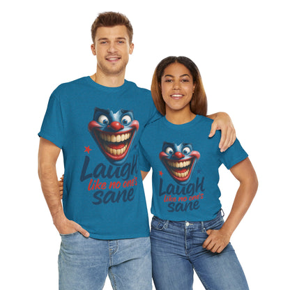 Funny Clown Face Unisex Heavy Cotton Tee, Creepy Clown Face T-Shirt, Humor T-Shirt,Clown Theme Shirt, Funny Horror Graphic Tee