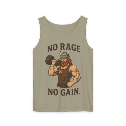 No Rage No Gain Viking Gym Tank Top, Funny Muscle Workout Tee, Barbarian Fitness Tank for Men, Gym Wear, Workout Gear, Casual Summer Outfit