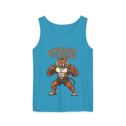 Unleash The Beast Tiger Gym Tank Top - Mens Workout Muscle Tank, Fitness Motivation Sleeveless Shirt, Bodybuilding Top, Strong Beast Gym Top