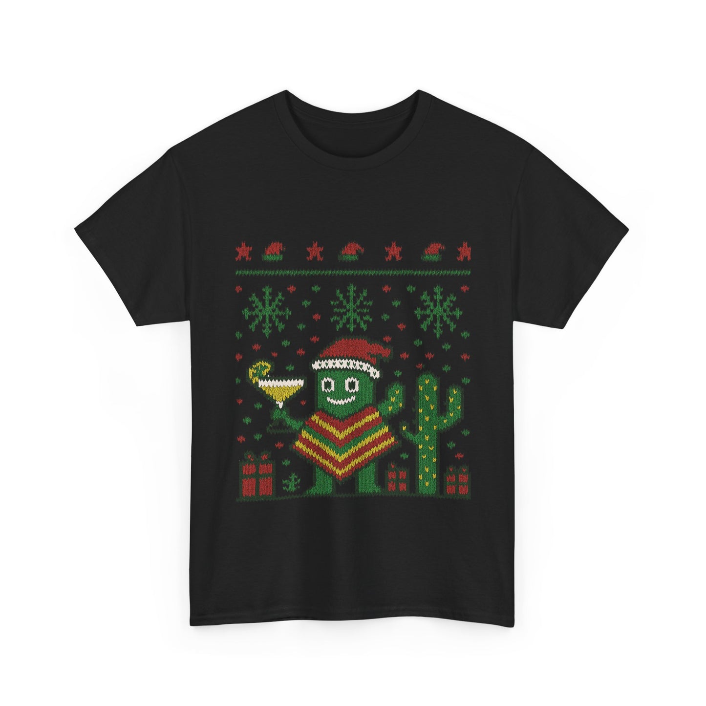 Festive Cactus Christmas Shirt, Funny Holiday Santa Hat Tee for Women, Women's Funny Xmas Shirt