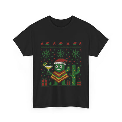 Festive Cactus Christmas Shirt, Funny Holiday Santa Hat Tee for Women, Women's Funny Xmas Shirt