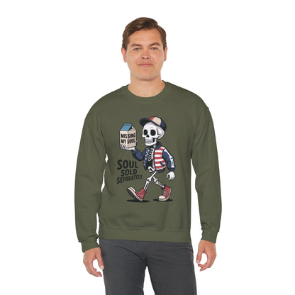 Skeleton Graphic Sweatshirt, Soul Sold Separately Pullover, Funny Gothic Streetwear, Missing My Soul Skull Hoodie Alternative