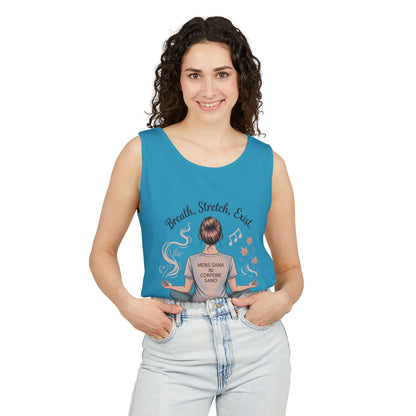 Zen Sarcastic Tank Top, Unisex Meditation Shirt, Breath Stretch Exist Tee, Yoga Apparel, Gift for Mindfulness Lovers