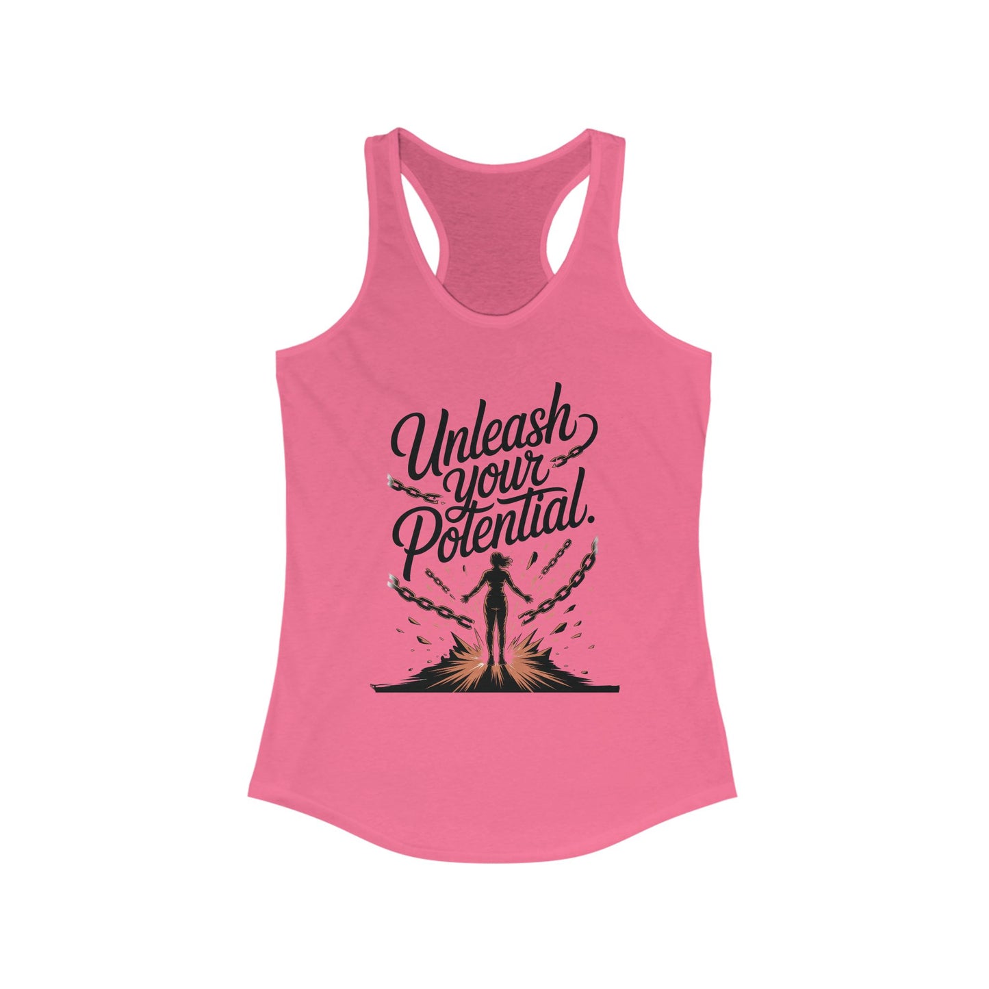 Unleash Your Potential Racerback Tank, Inspirational Workout Top, Motivational Gym Wear, Women's Activewear, Fitness Tank for Women