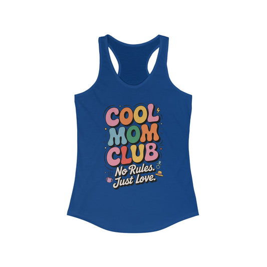Cool Mom Club Racerback Tank, Gift for Moms, Mother's Day Gift, No Rules Just Love, Retro Colorful Unisex Heavy Blend Crewneck