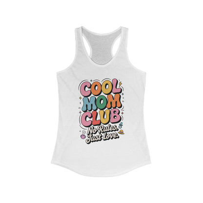 Cool Mom Club Racerback Tank, Gift for Moms, Mother's Day Gift, No Rules Just Love, Retro Colorful Unisex Heavy Blend Crewneck