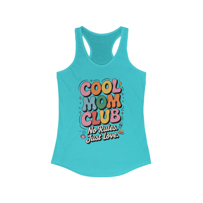 Cool Mom Club Racerback Tank, Gift for Moms, Mother's Day Gift, No Rules Just Love, Retro Colorful Unisex Heavy Blend Crewneck