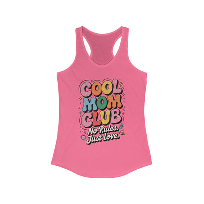 Cool Mom Club Racerback Tank, Gift for Moms, Mother's Day Gift, No Rules Just Love, Retro Colorful Unisex Heavy Blend Crewneck