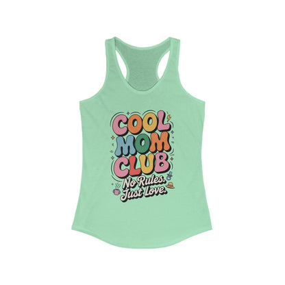 Cool Mom Club Racerback Tank, Gift for Moms, Mother's Day Gift, No Rules Just Love, Retro Colorful Unisex Heavy Blend Crewneck
