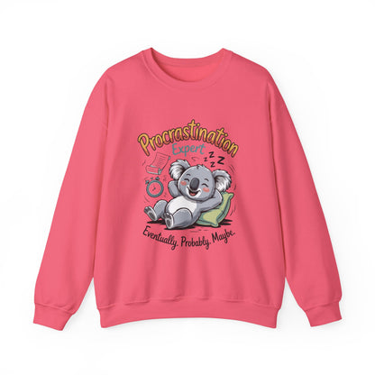 Procrastination Expert Womens Sweatshirt, Funny Crewneck, Cozy Gift for Students, Lazy Day Apparel, Womens Sweatshirt for Relaxation