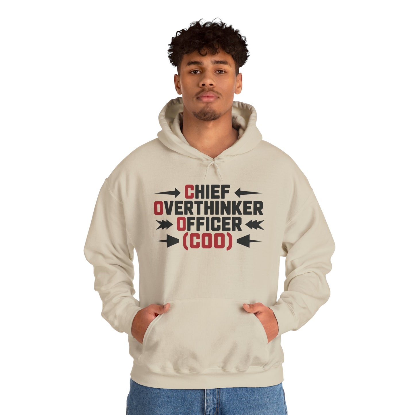 Chief Overthinker Officer Men's Hoodie, Funny COO Graphic Pullover, Sarcastic Office Humor Gift, Men's Heavy Blend™ Hooded Sweatshirt