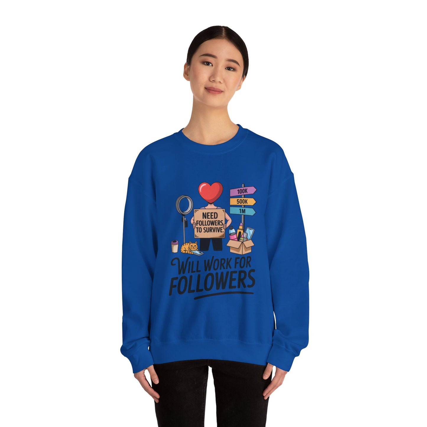 Funny Influencer Womens Sweatshirt, Social Media Sweatshirt, Humor Gifts, Crewneck for Influencers, Casual Wear, Womens Cozy Meme Top
