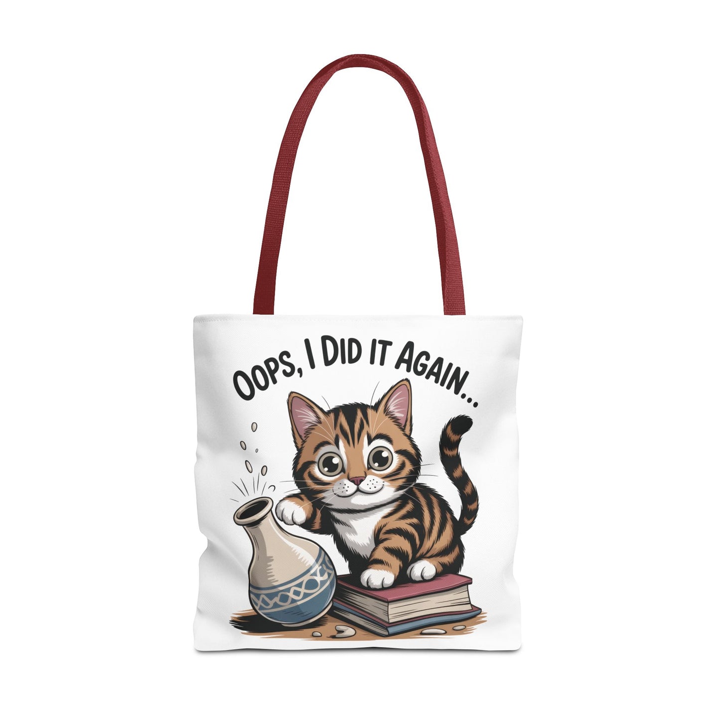 Cat-Themed Tote Bag, "Oops, I Did It Again", Perfect Gift for Cat Lovers, Pet Owners, Birthday, or Everyday Use, Large Tote Bag, beach bag
