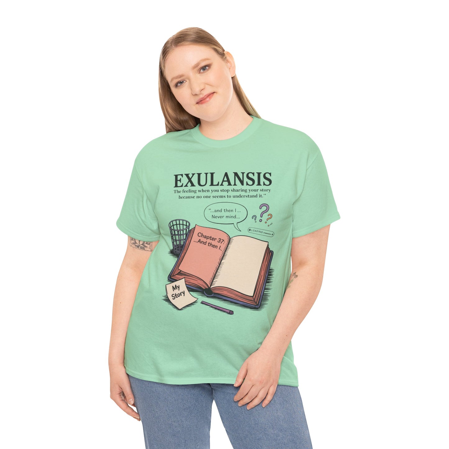 Exulansis Shirt, Emotional Aesthetic Word Tee, Deep Meaning Typography Graphic Tee, Women's Heavy Cotton Tee, deep meaning t shirt