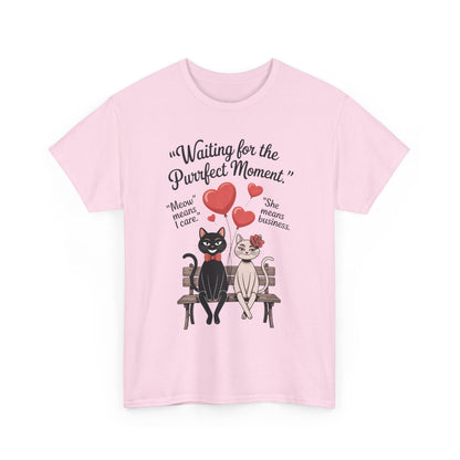 Cute Cat Lovers Tee, Womens Heavy Cotton Tee for Pet Owners, Funny Cat Shirt, Gift for Cat Lovers, Casual T-Shirt, Animal Art Tee