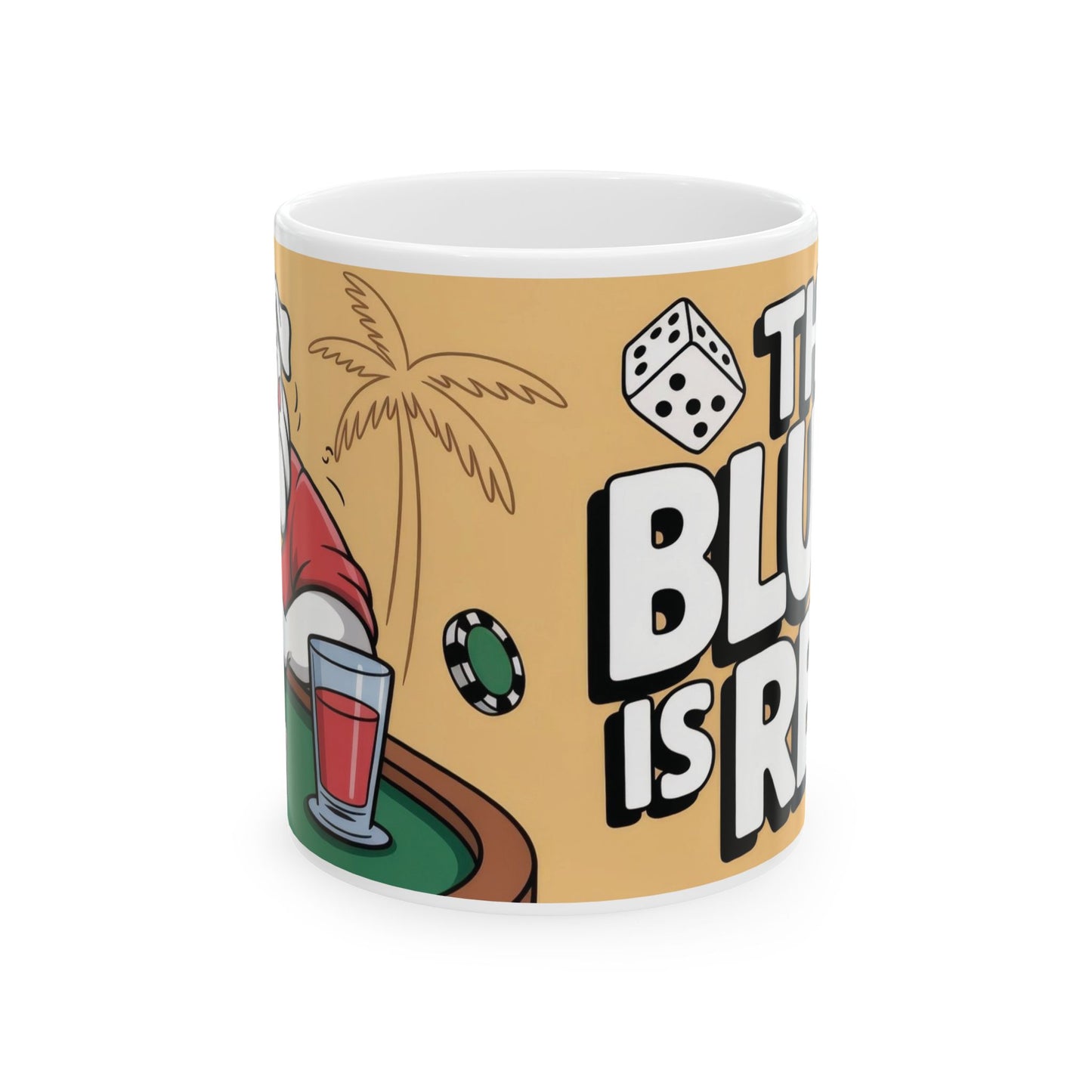 The Bluff Is Real Mug, Funny Poker Dog Coffee Cup, Gambling Gift, All In Poker Lover Humor, for Card Game Nights, Fun Gifts for Gamers