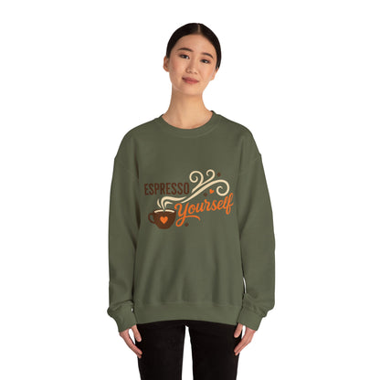 Espresso Yourself Womens Sweatshirt, Coffee Lover Pullover, Funny Barista Gift