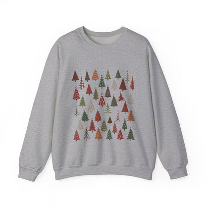 Minimal Christmas Tree Sweatshirt, Rustic Holiday Pullover