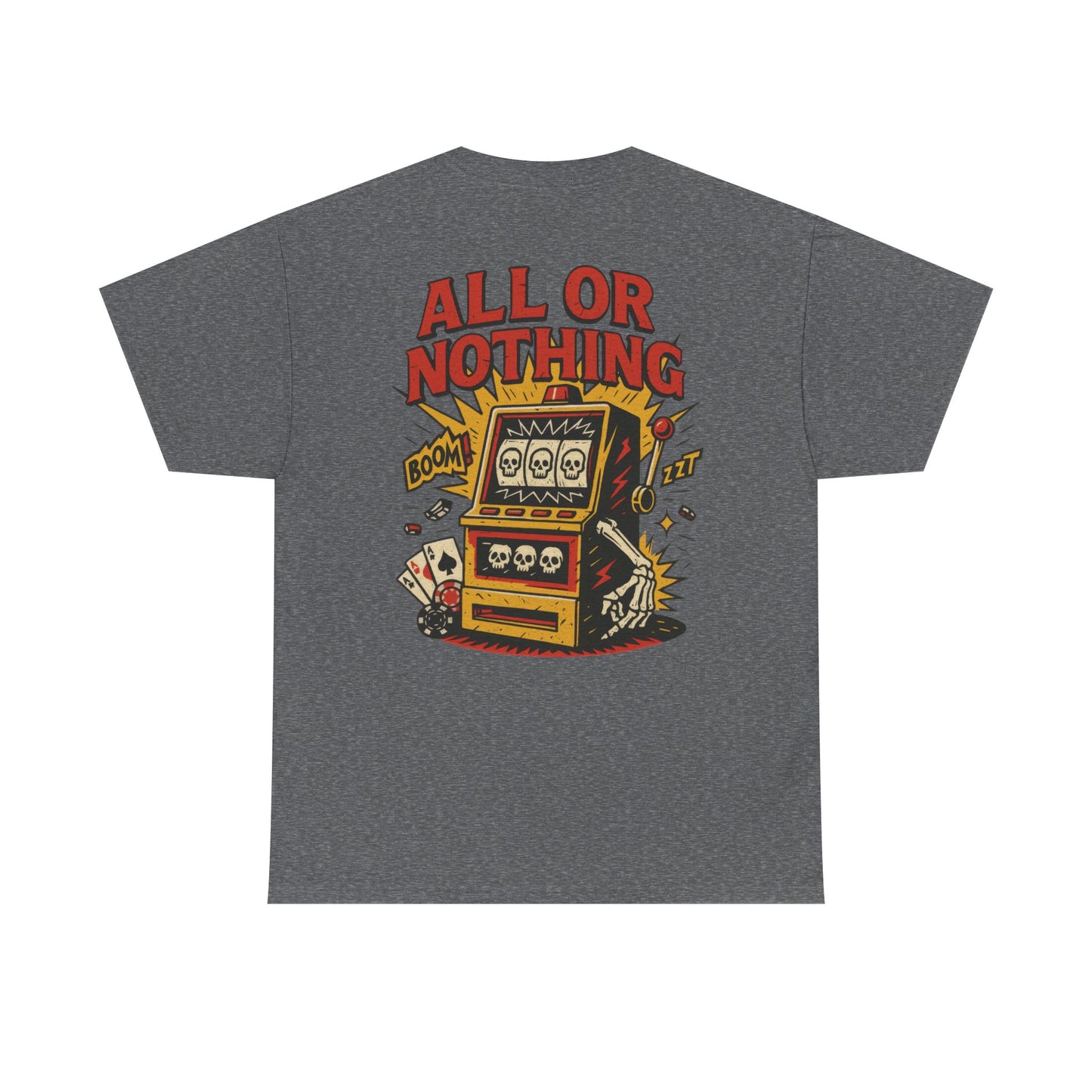 Mens Front Back print tee, Gambling Shirt, Casino Style Tee, Poker Lover Gift, Gaming Apparel, Slot Machine Graphic, Gambling Gift