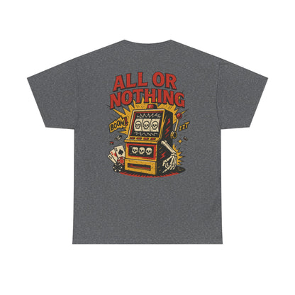 Mens Front Back print tee, Gambling Shirt, Casino Style Tee, Poker Lover Gift, Gaming Apparel, Slot Machine Graphic, Gambling Gift