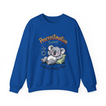 Procrastination Expert Womens Sweatshirt, Funny Crewneck, Cozy Gift for Students, Lazy Day Apparel, Womens Sweatshirt for Relaxation
