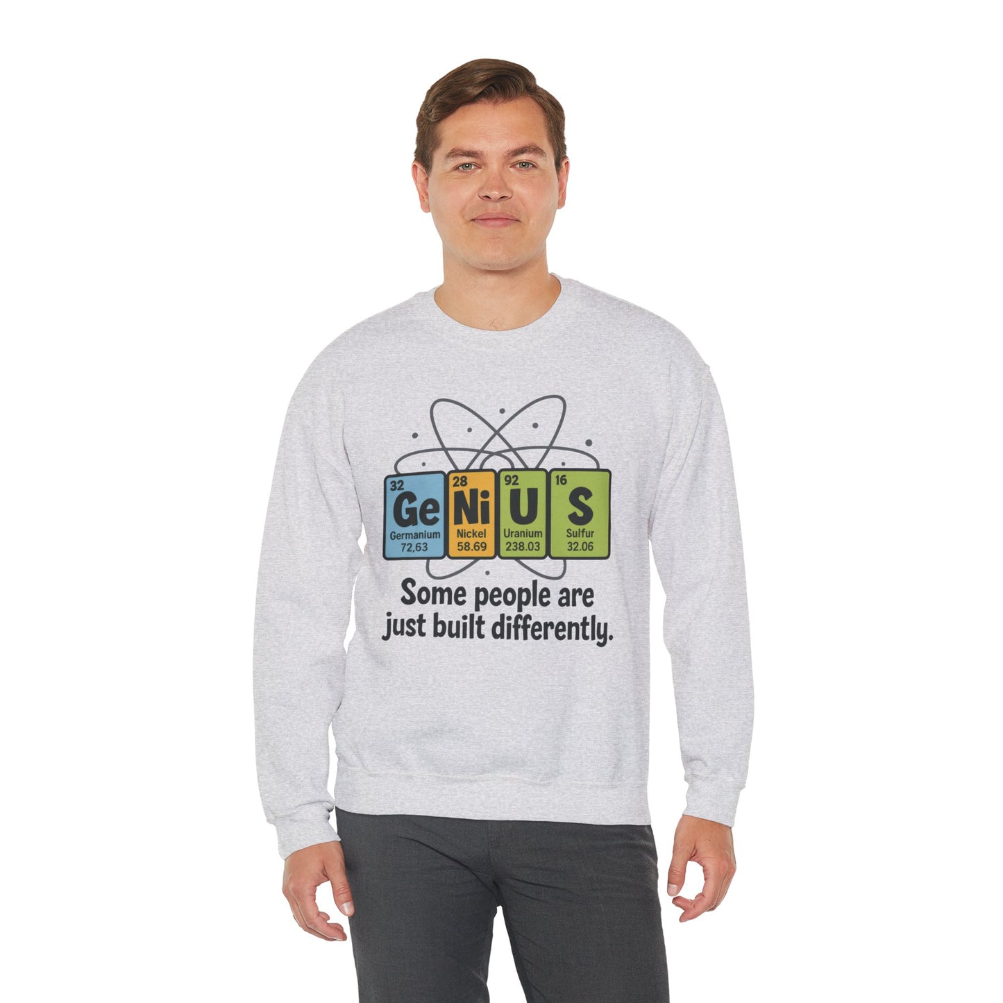 Funny Mens Genius Sweatshirt, Periodic Table Nerd Pullover, Smart Science Gift for Him, Genius Sweatshirt,  Science Lovers Gift