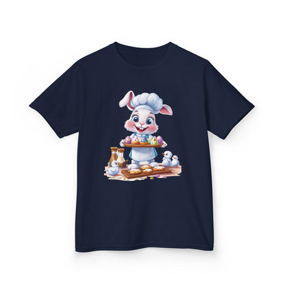 Easter Bunny Chef Kids T-Shirt, Cute Spring Baking Tee with Eggs, Toddler Easter Outfit, Bunny Holding Egg Tray Tee, Cute Animal Design