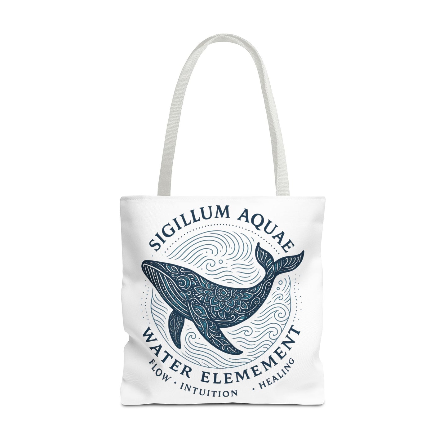 Whale Water Element Tote Bag: Spiritual Gift, Eco-Friendly, Beach Bag, Yoga Accessories, Meditation Essentials, Weekender Bag, Large Bag
