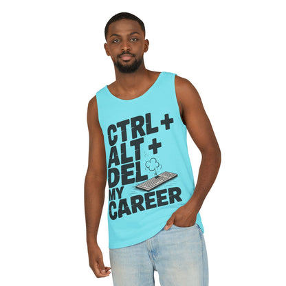 Ctrl Alt Del My Career Men's Tank Top, Funny Geek Sarcastic Office Humor Summer Shirt