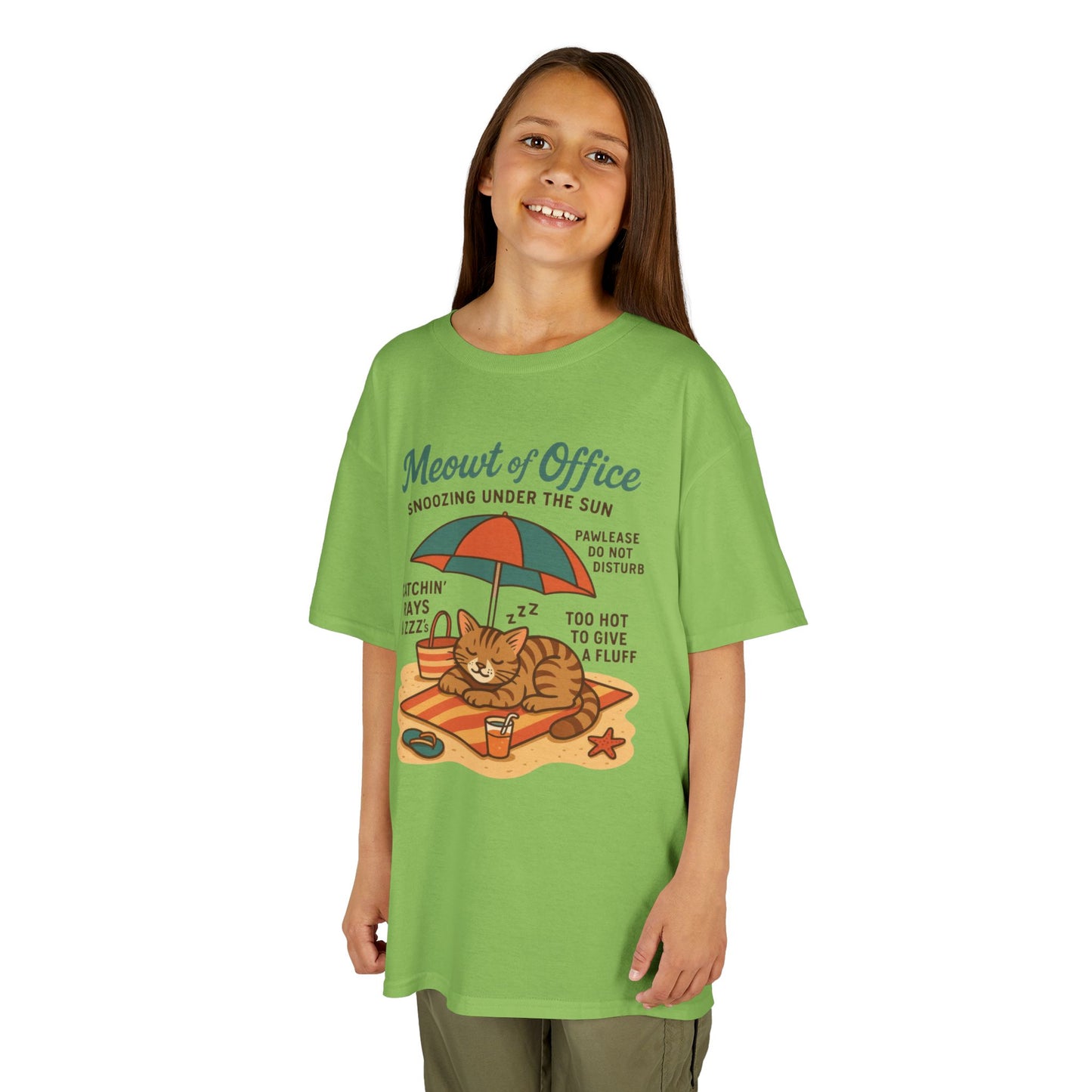 Kids Cat-Themed T-Shirt - Meowt of Office, Cute Summer Tee, Cat Lover Gift, Fun Playwear, Summer Beach Vacation Tee