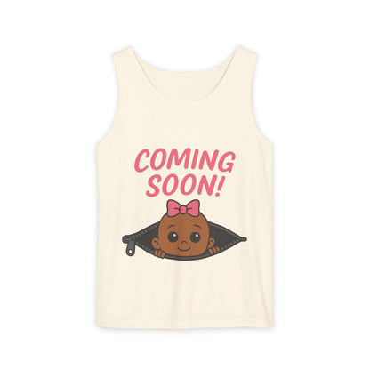Coming Soon Maternity  Tank Top, Cute Baby Girl Pregnancy Announcement Shirt, Expecting Mom Gift, Gender Reveal Tank, Baby Shower Gift