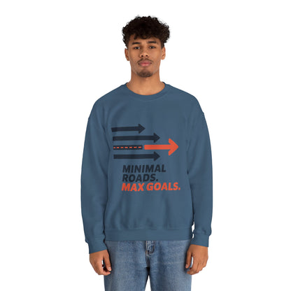 Mens Heavy Blend™ Crewneck Sweatshirt, Minimal Roads Max Goals Motivational Mens Sweatshirt