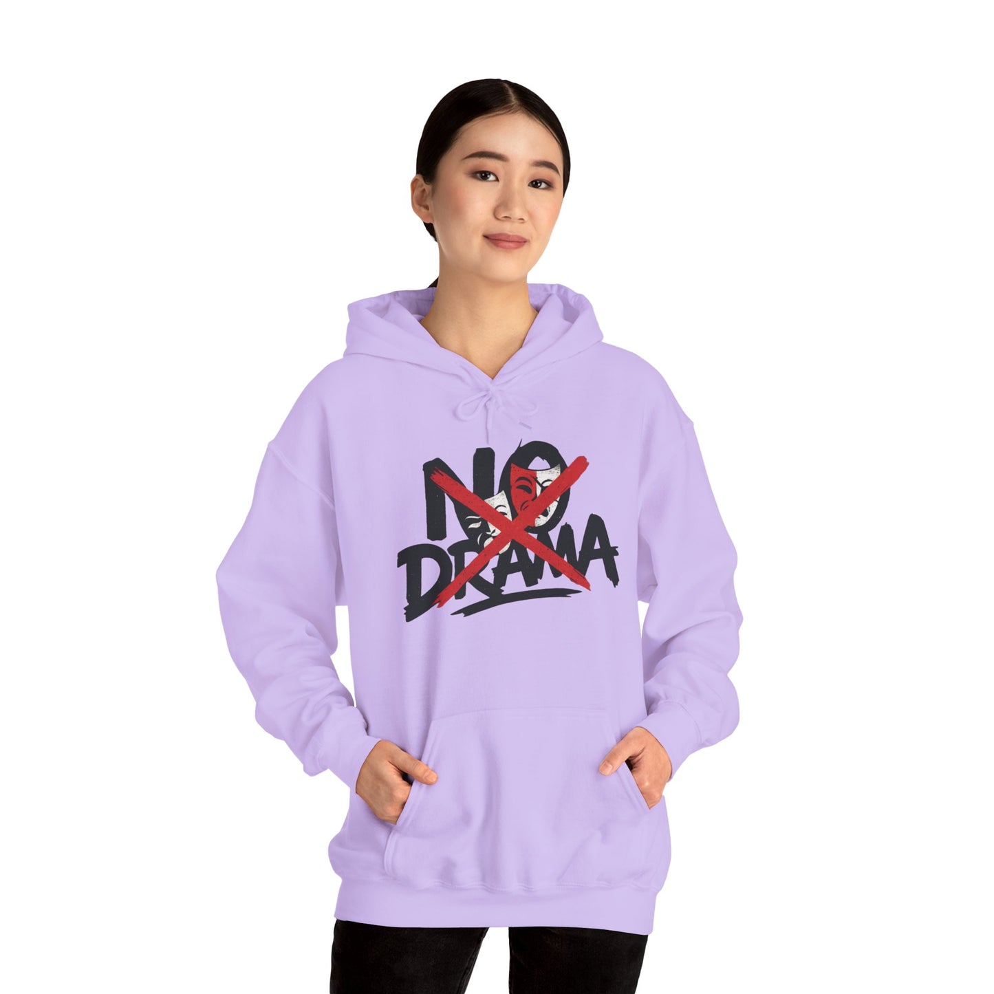 No Drama Womens Hooded Sweatshirt, Cozy Hoodie, Casual Gift, Relaxed Style, Everyday Wear, Funny Sweatshirt