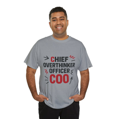 Men's COO T-Shirt, Chief Overthinker Officer Funny Graphic Tee, Office Humor Shirt for Him