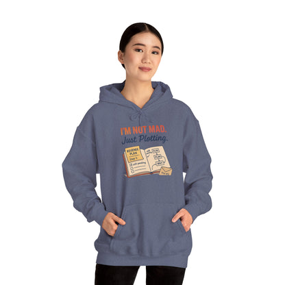 Sarcastic Womens Hoodie, Im Not Mad Just Plotting, Funny Passive Aggressive Sweatshirt Gift, Plotting Humor Hooded Womens Sweatshirt