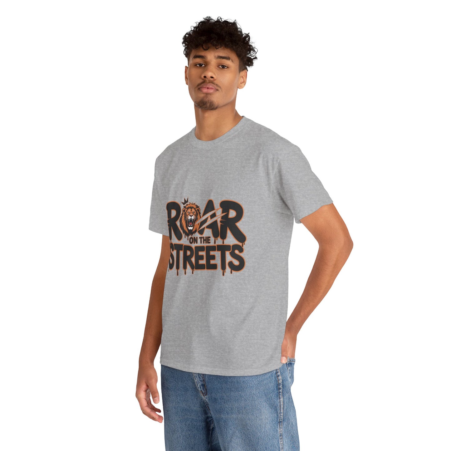 Roar on the Streets Lion Graphic Mens Urban T-Shirt, Lion Shirt, Street Vibe