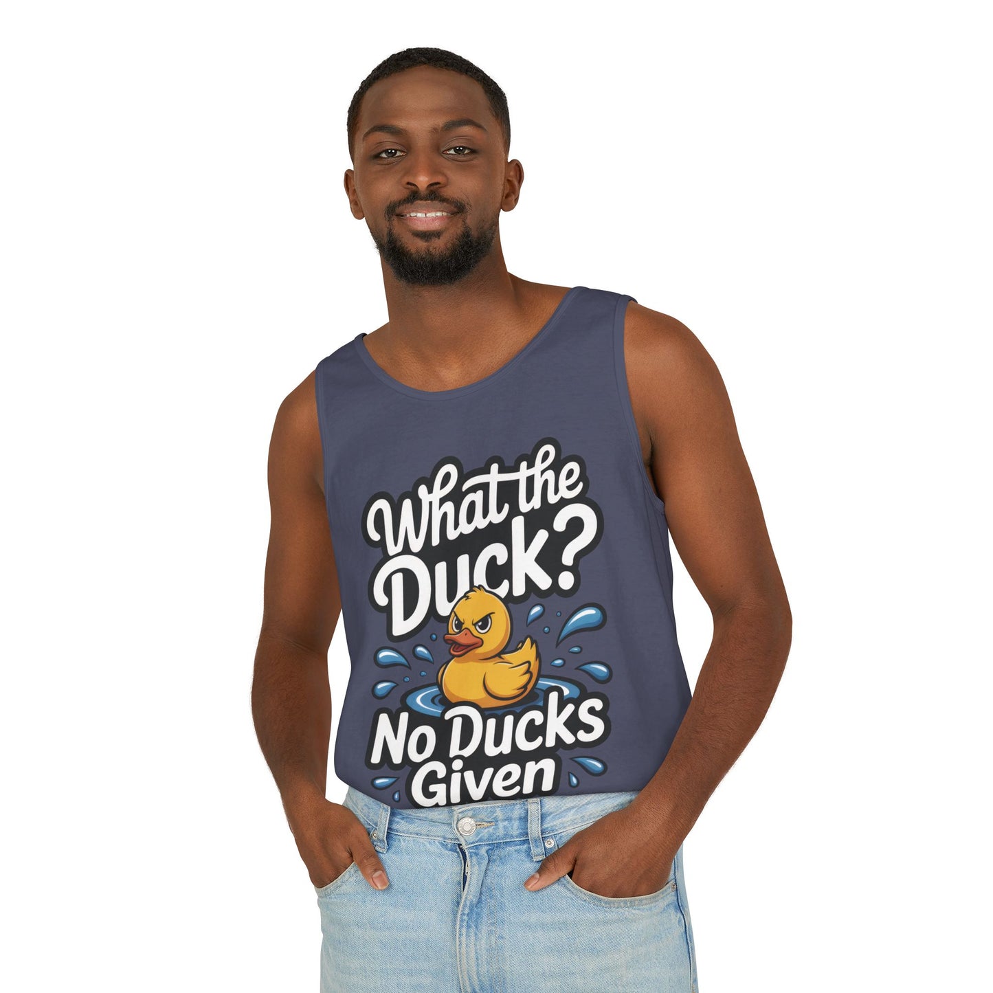 Funny Duck Tank Top for Summer - No Ducks Given Tee - What The Duck Mens T-Shirt - Sarcastic Rubber Duck Graphic, Humor Gift For Him