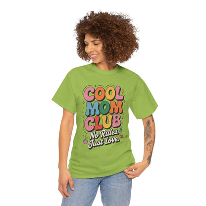 Cool Mom Club Tee, Fun Cotton T-Shirt for Moms, Mothers Day Gift, Parenting Humor Apparel, Fun Mom Shirt, No Rules Just Love Retro Style